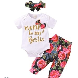 New born baby girl clothes outfits ruffle pant Set